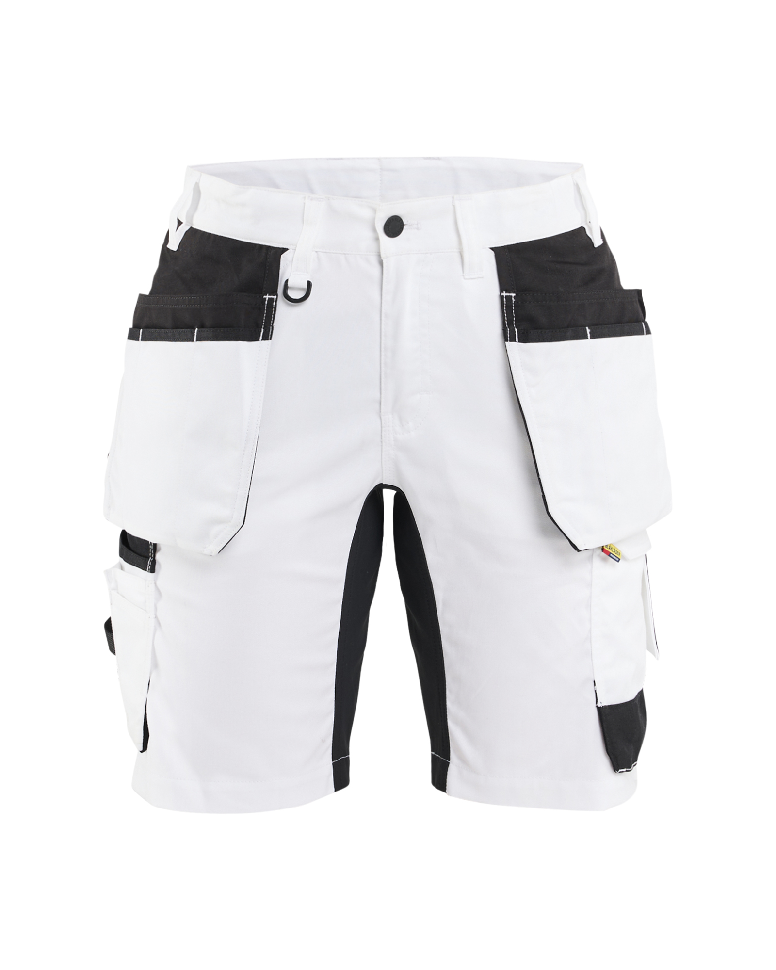Short de travail peintre stretch 2D avec poches flottantes femme feMyanMare - Blanc/Noir image