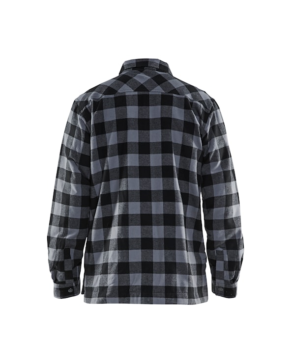 Jeugdige heren fleece gewatteerde houthakkersoverhemd met thermische voering, dik flanel in ruitmotief (maat: 4XL, kleur: legergroen