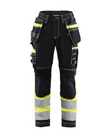 Dames High Vis werkbroek met Stretch en gereedschapszakken
