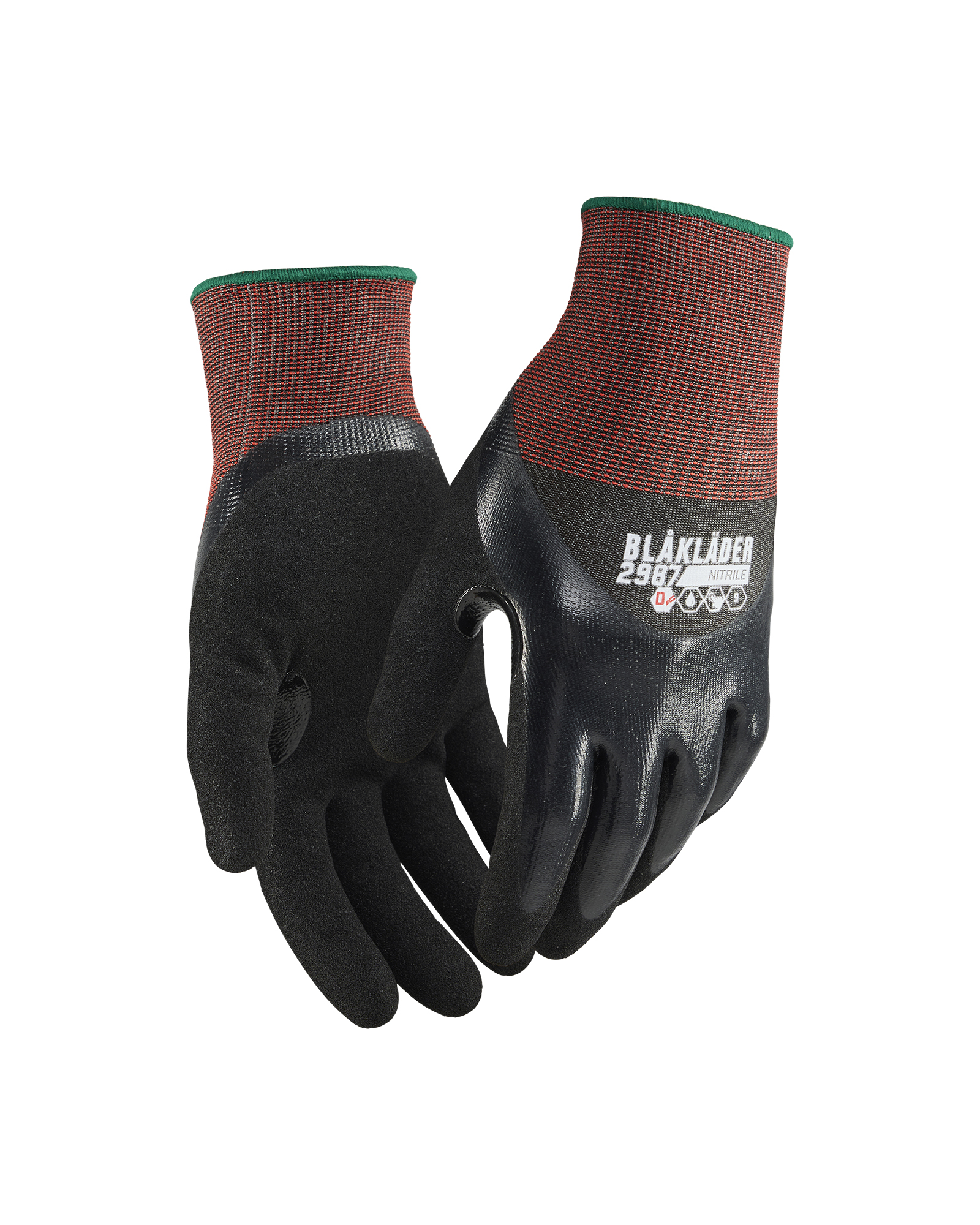 Lot de 6 paires - Gants de travail tactiles enduits de nitrile résistants à la coupure niveau D - Noir image