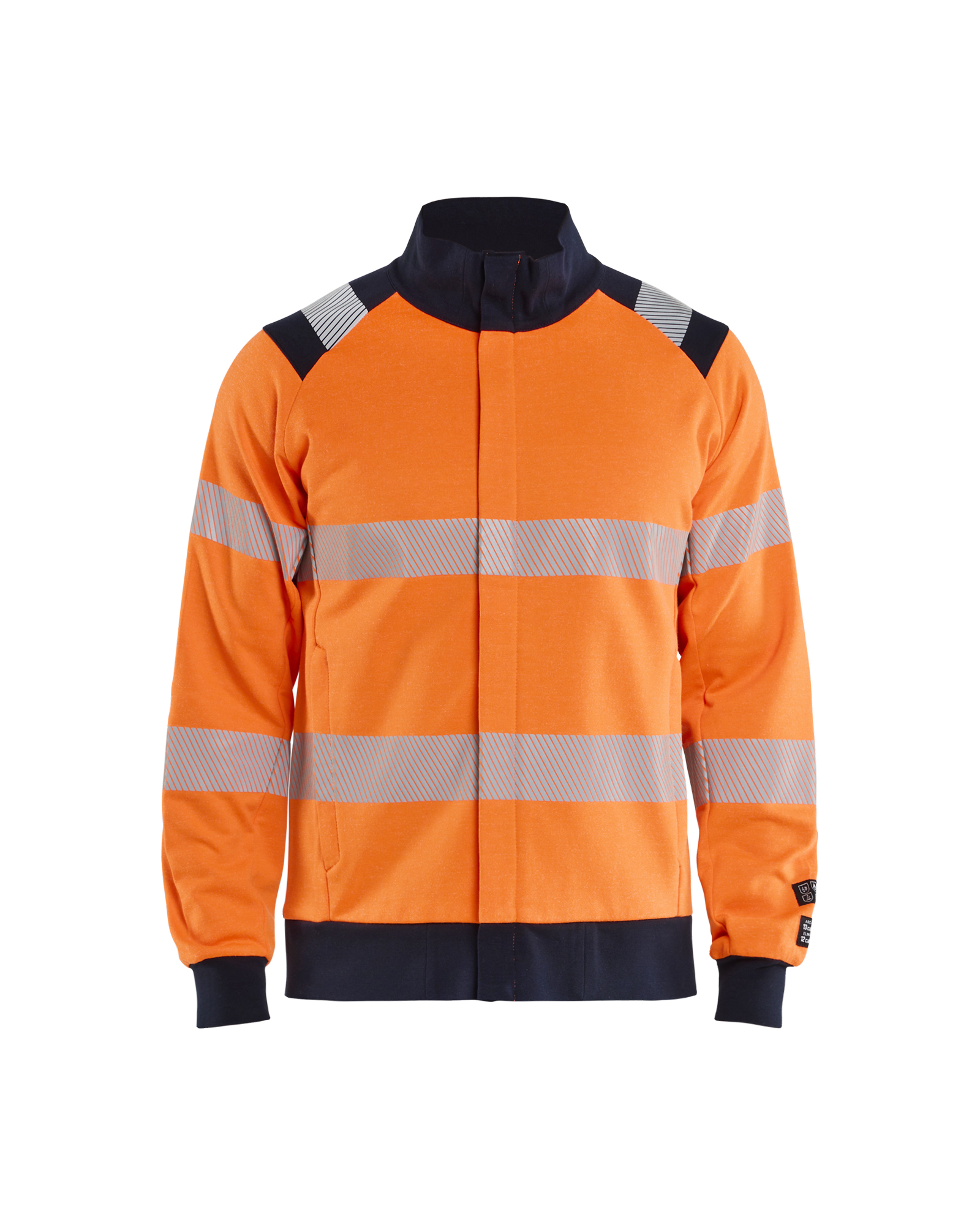 Sweat de travail zippé multinormes inhérent - Orange fluo/Marine image