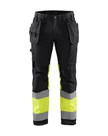 High Vis werkbroek met stretch en gereedschapzakken