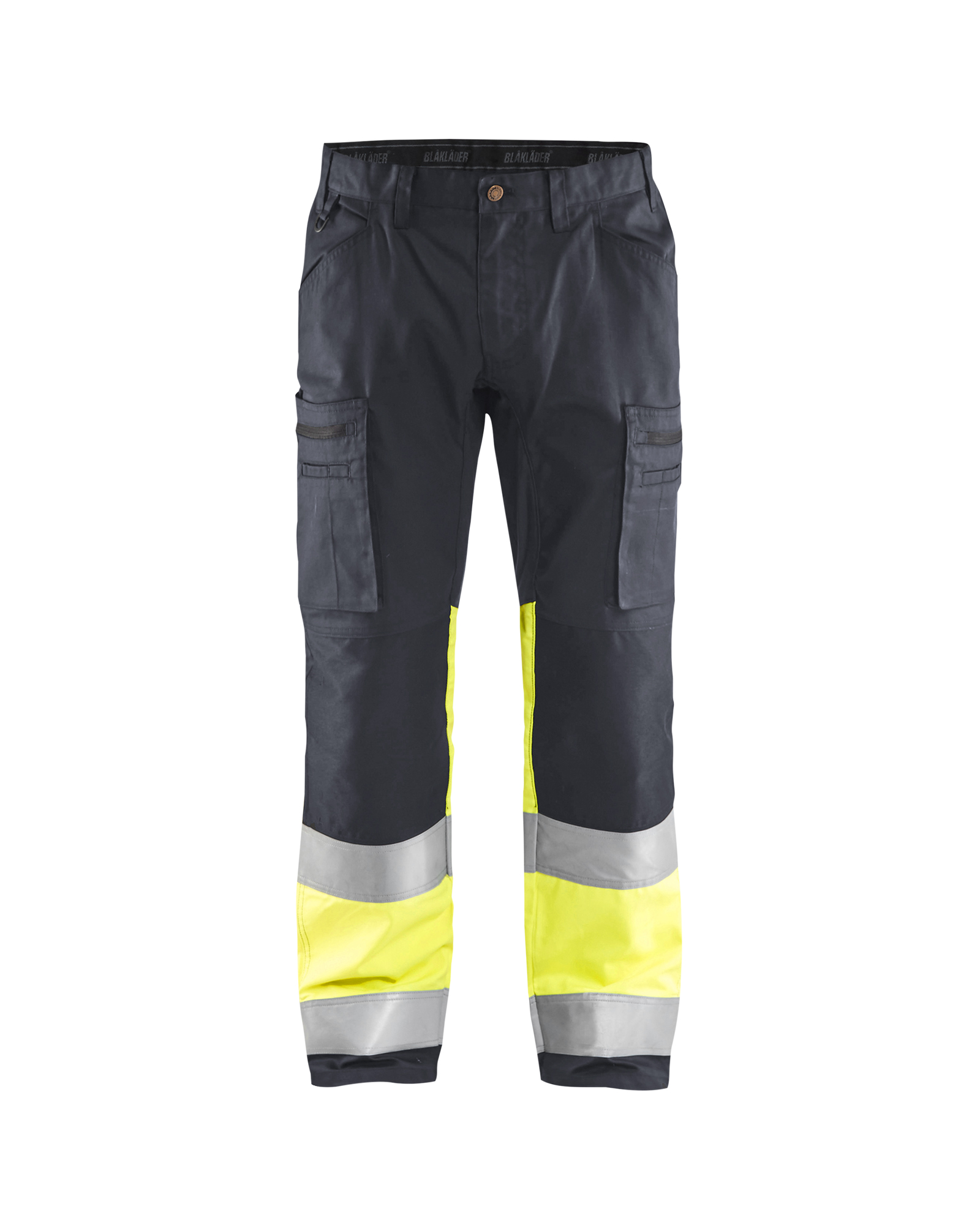 Pantalon De Travail Blaklader High Vis Avec Stretch - Zwart/ Rouge