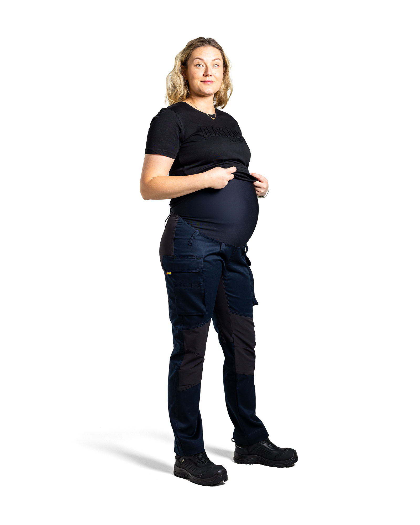 blue dress for baby girl Stretchy Straight Maternity Dress Pants- Navy Blue main image 1
