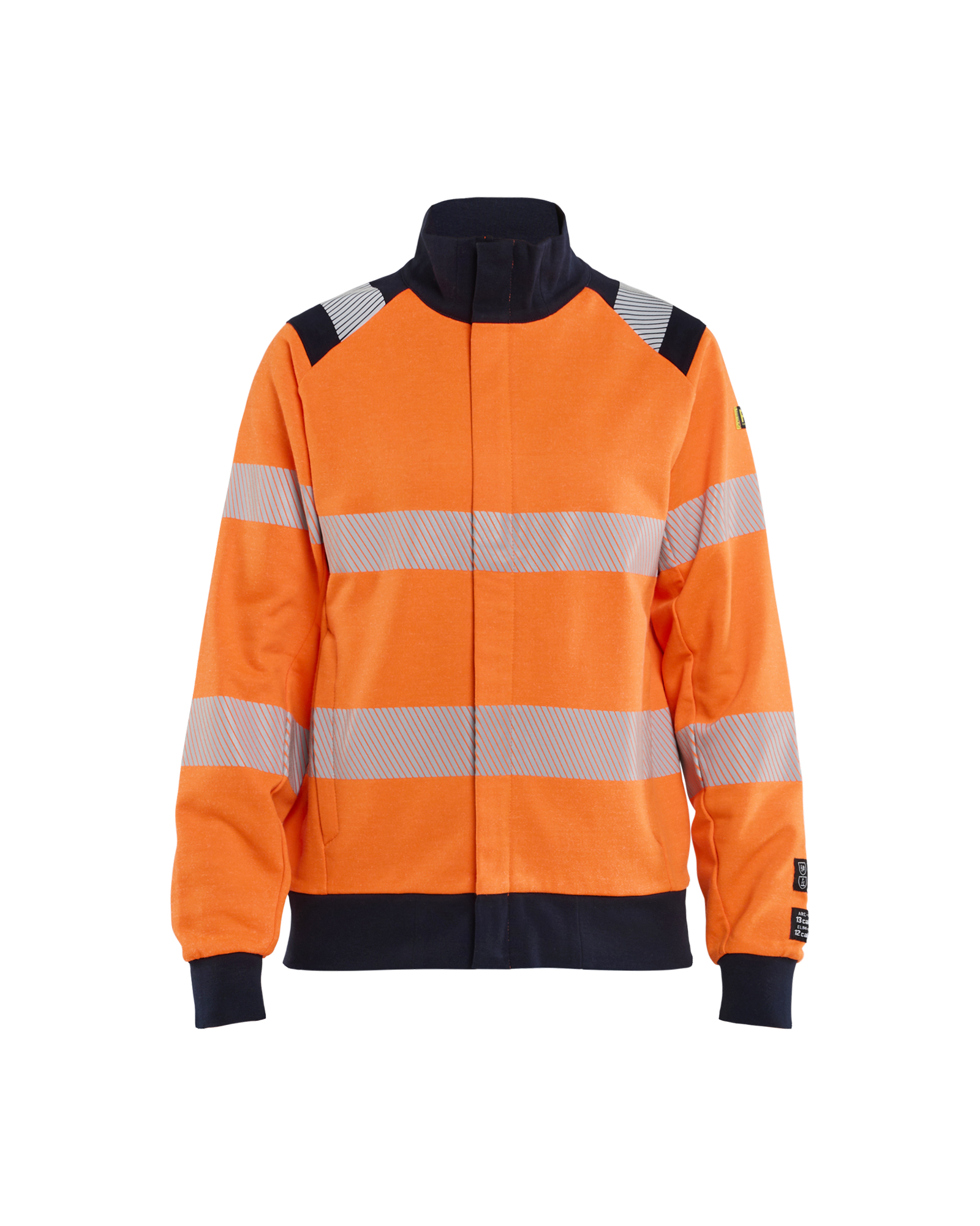 Sweat de travail zippé multinormes inhérent femme feMyanMare - Orange fluo/Marine image