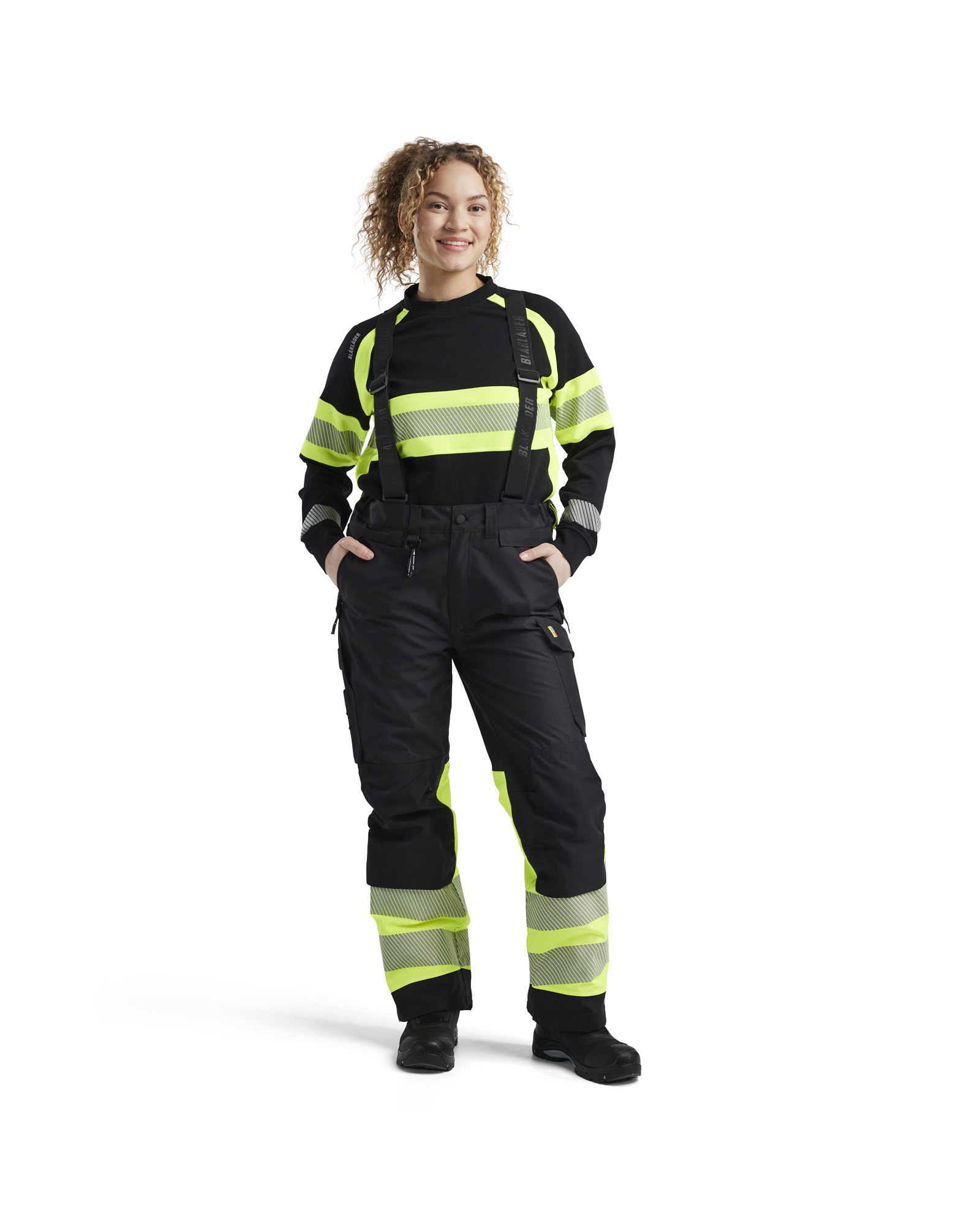 Pantalon à bretelles haute-visibilité