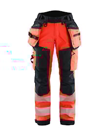 Naisten highvis softshell-riipputaskuhousut