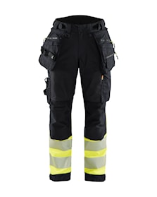 Naisten highvis softshell-riipputaskuhousut