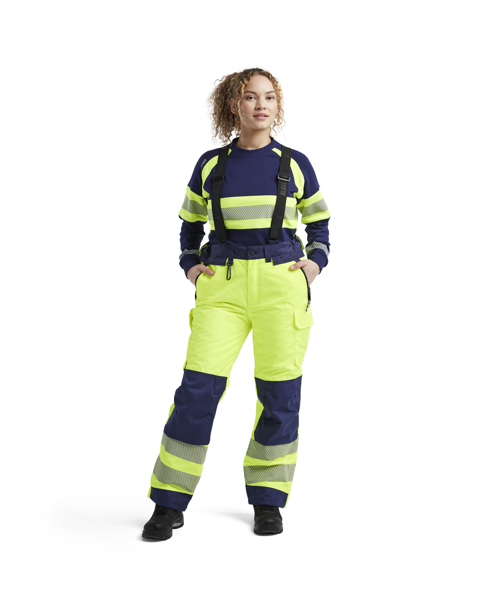 Pantalon à bretelles haute-visibilité
