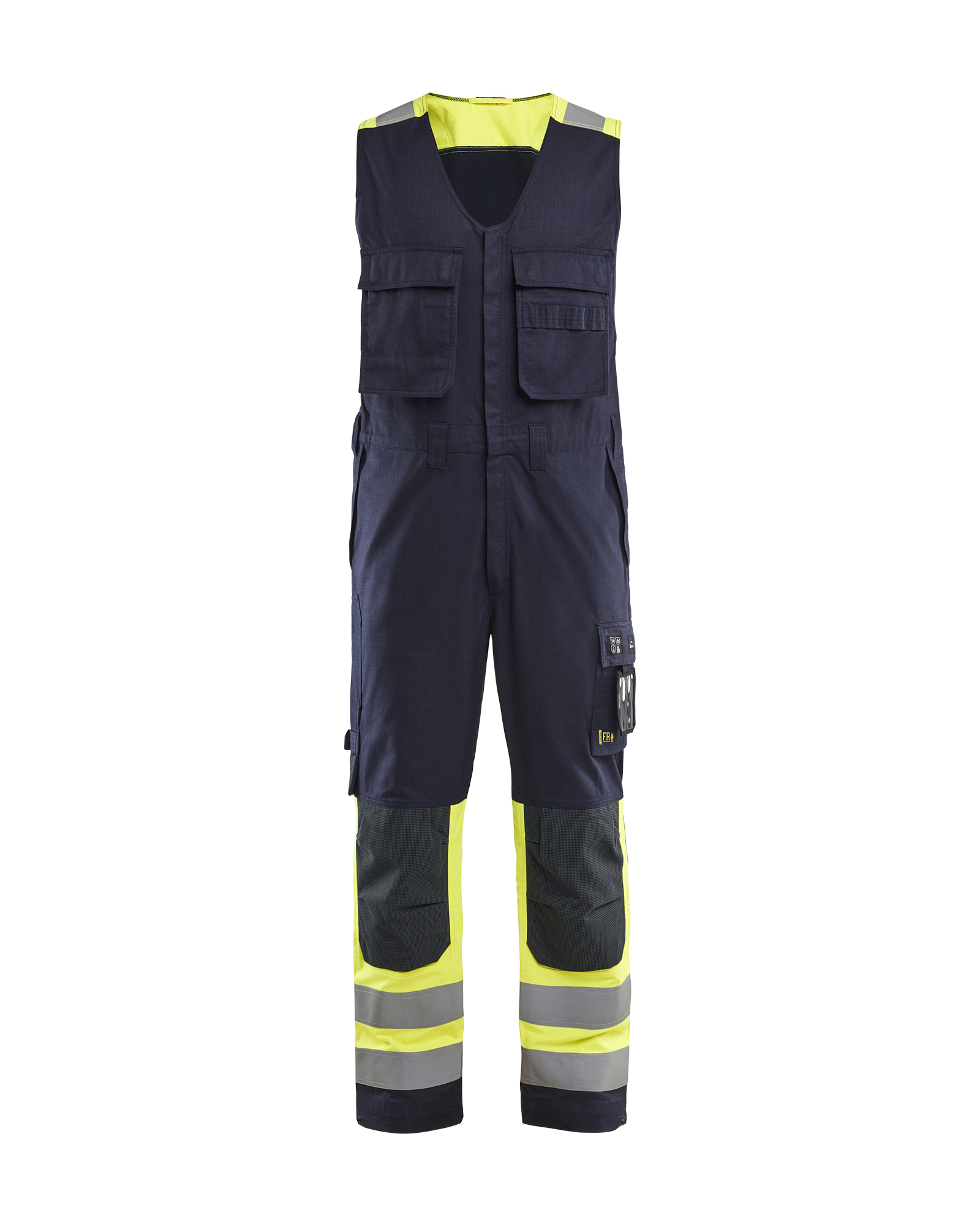 Combinaison de travail sans manches multinormes inhérent - Marine/Jaune fluo image