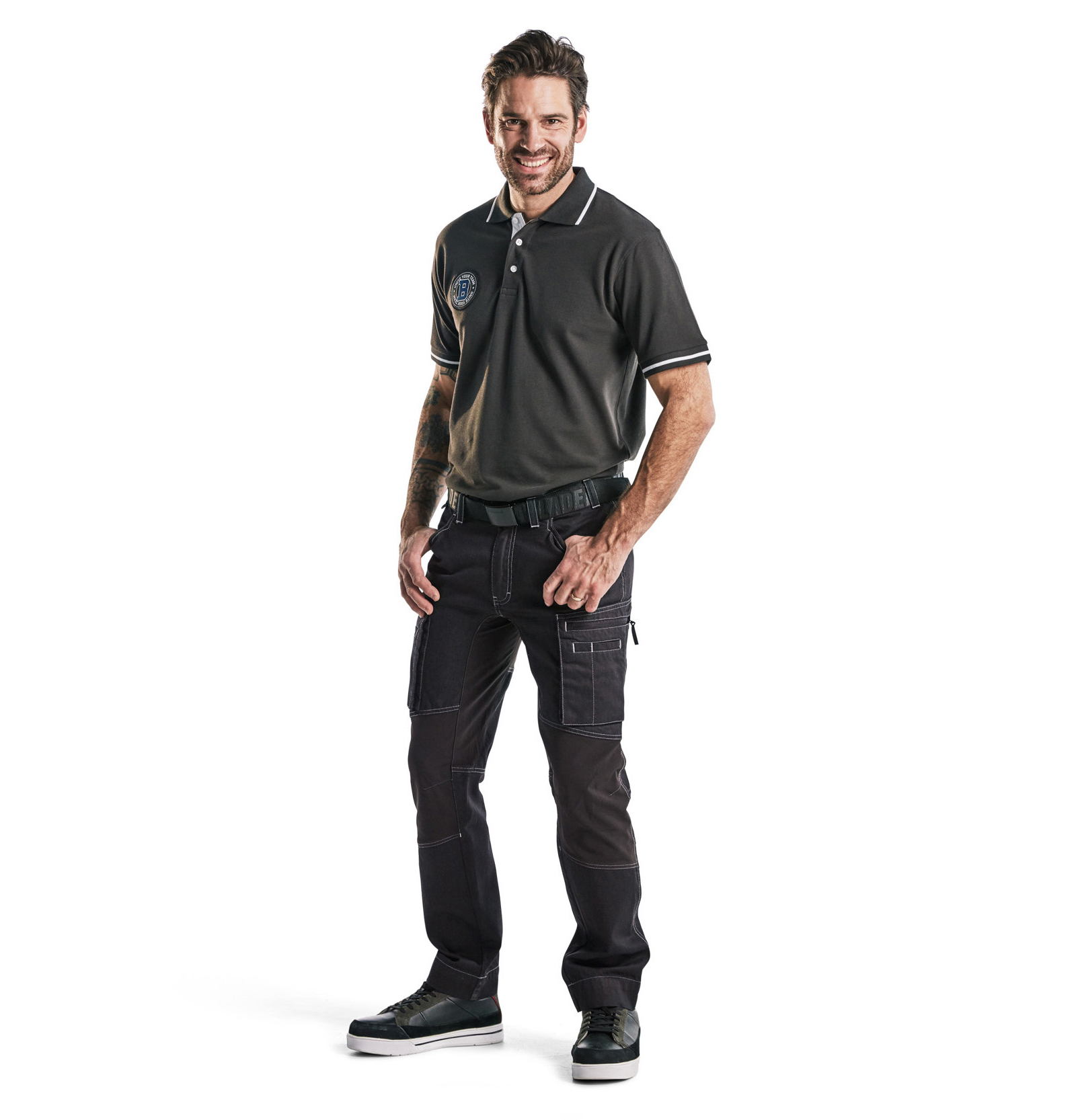 Polo édition limitée Gris foncé/Blanc
