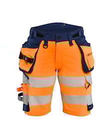 Dames High Vis short 4-weg stretch met gereedschapzakken