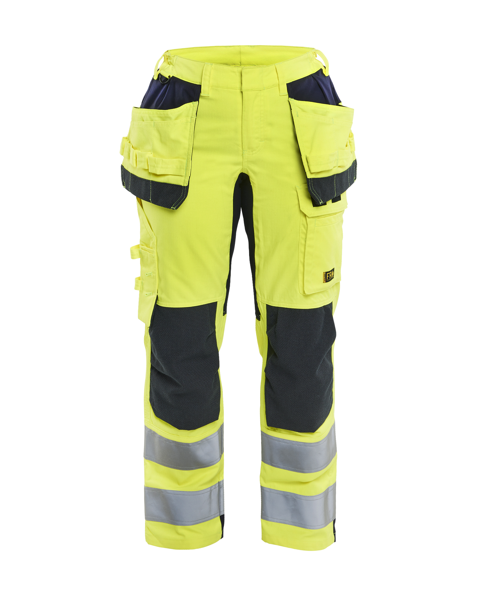 Pantalon de travail multinormes inhérent +stretch poches flottantes femme feMyanMare - Jaune fluo/Marine image
