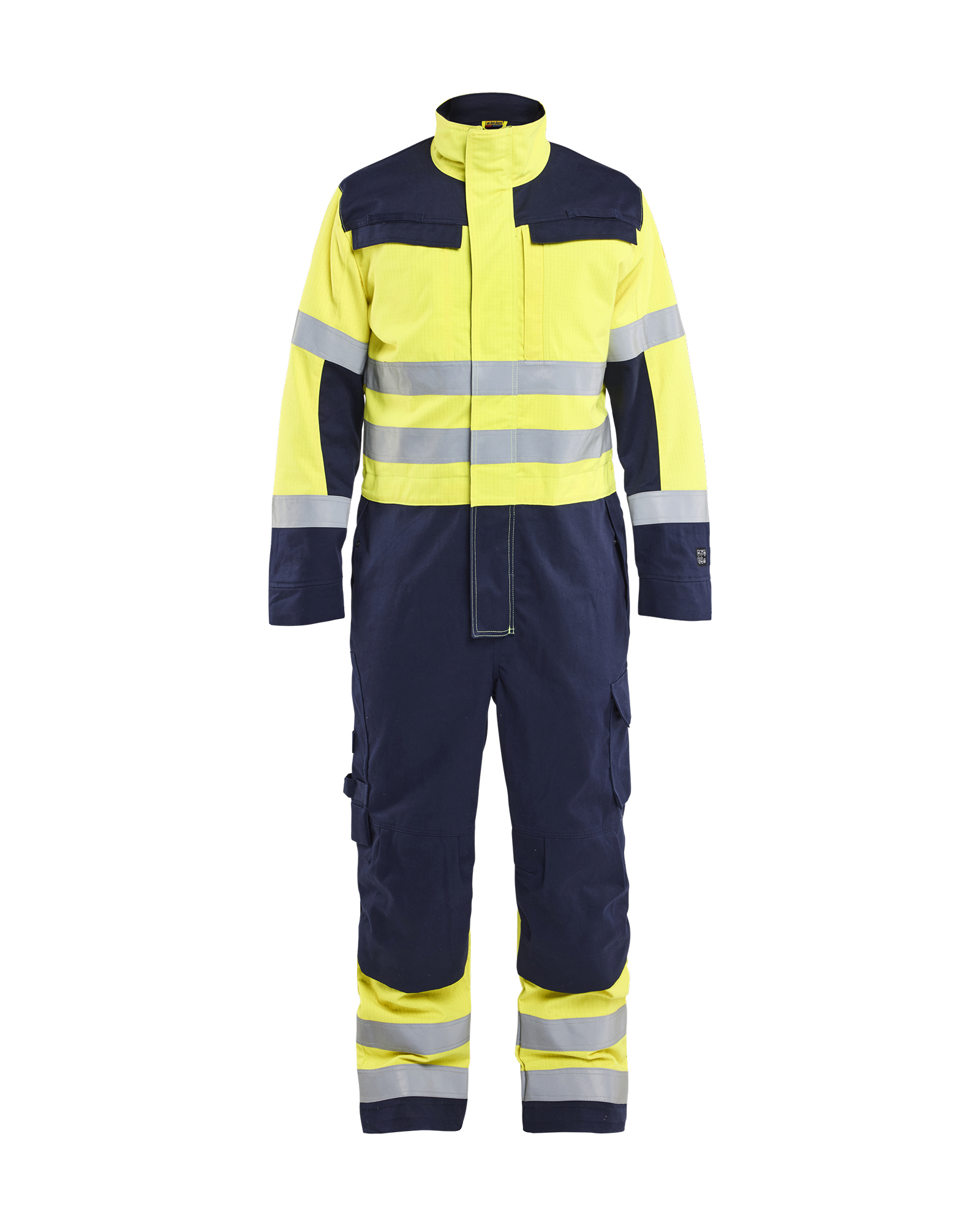 Combinaison manches longues multinormes - Jaune fluo/Marine image