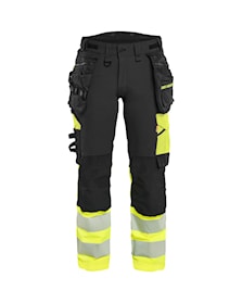 Dames High Vis werkbroek 4-weg stretch met gereedschapszakken