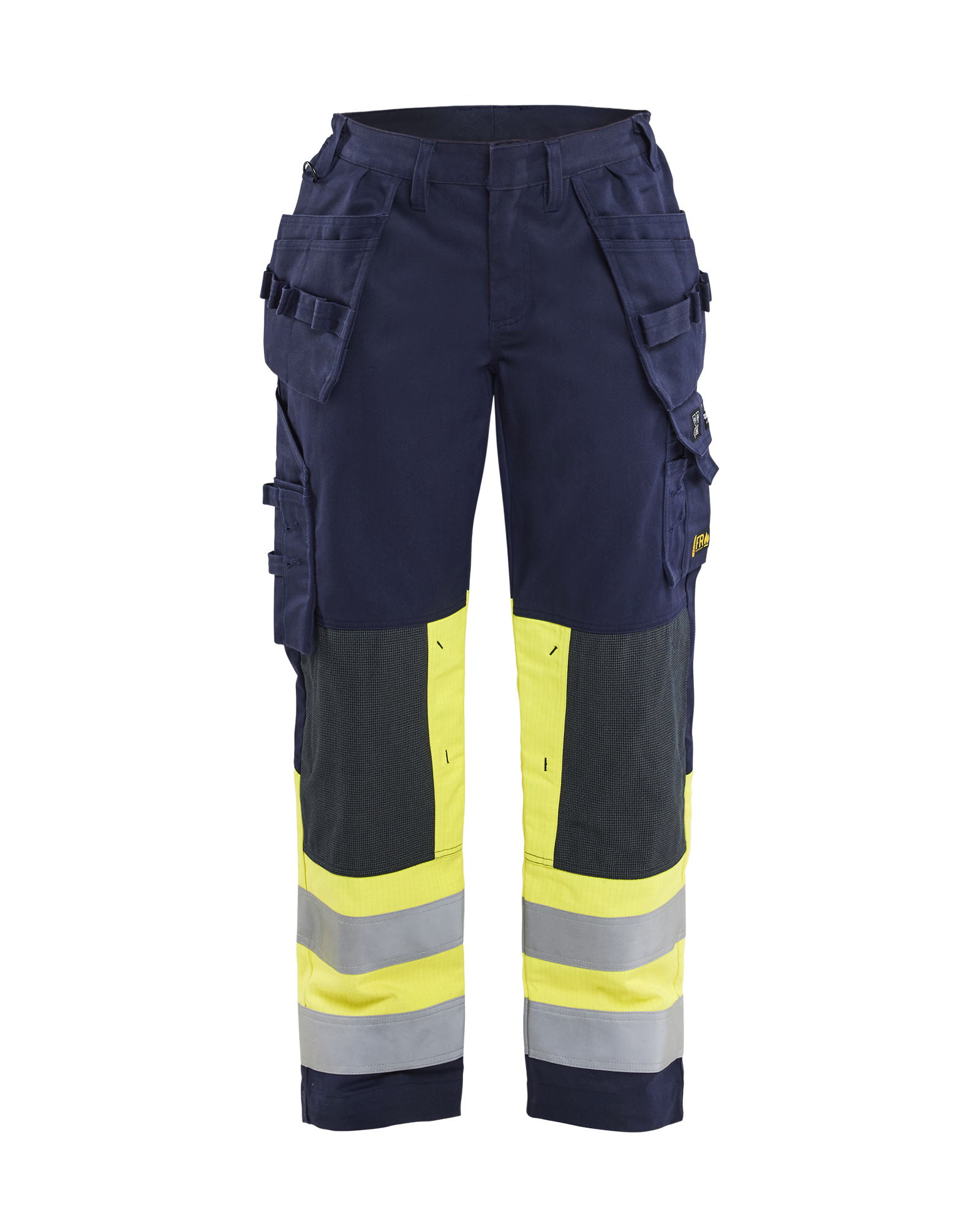 Pantalon de travail Multinormes avec poches flottantes femme feMyanMare - Marine/Jaune fluo image