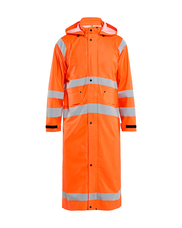 Coutyuyi Veste De Pluie Homme Femme Longue Imperméable Réfléchissante - Manteau Pluie Capuche Réutilisable Léger