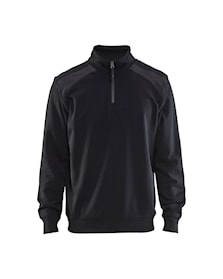 Sweatshirt bi-colour met halve rits